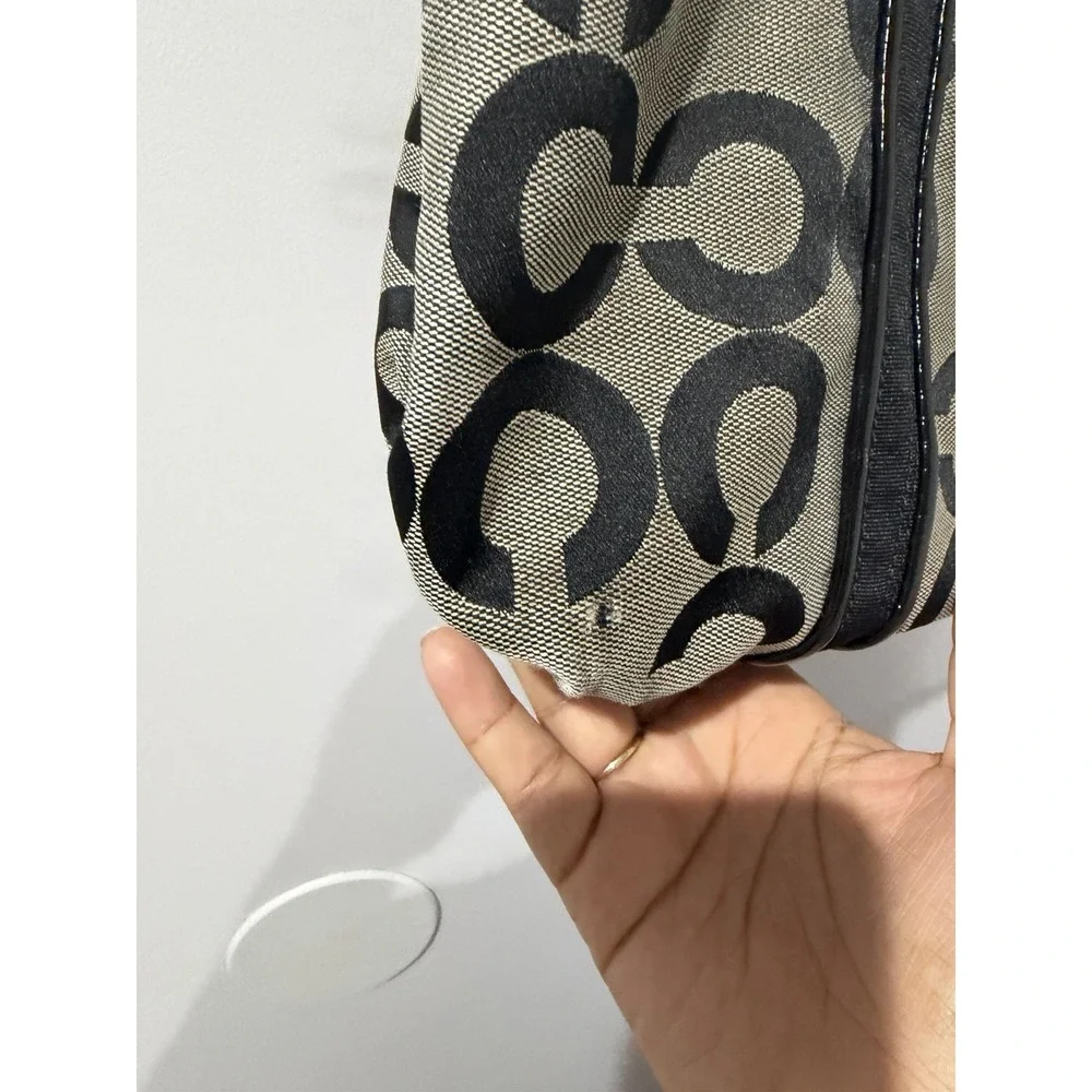 Coach Poppy Signature Black Canvas Double Handle Tote Bag, No. C1020-14530 T